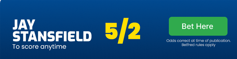 Jay Stansfield to score anytime at 5/2