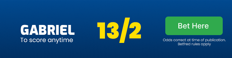 Gabriel to score anytime at 13/2