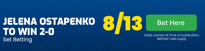 Ostapenko to win 2-0 at 8-13
