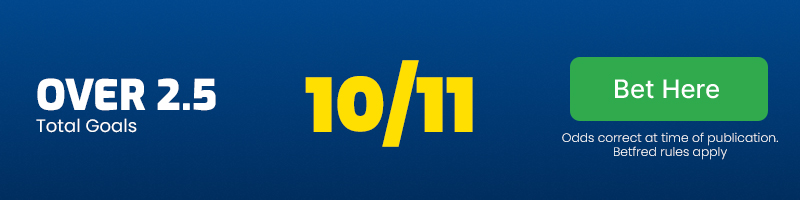 Over 2.5 goals in Aberdeen v Dundee at 10/11