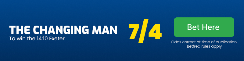 The Changing Man to win the 14.10 Exeter at 7/4