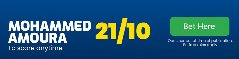 Mohammed Amoura to score anytime at 21/10