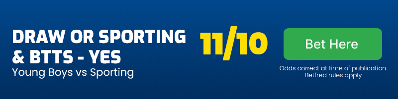 Draw or Sporting & BTTS - Yes in Young Boys vs Sporting at 11-10
