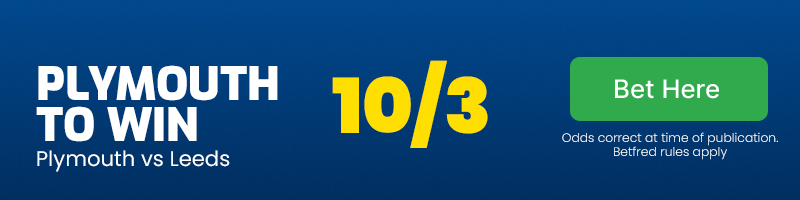 Plymouth to win at 10/3