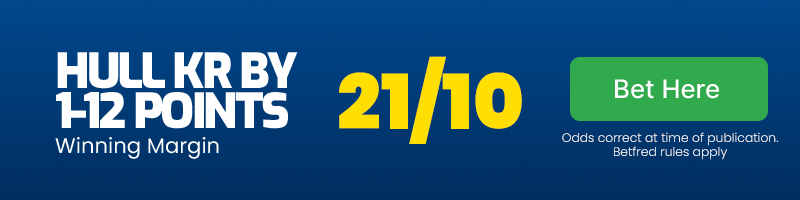 Hull KR to win by 1-12 points @ 21/10