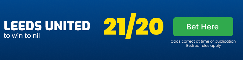Leeds United to win to nil at 21-20