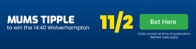 Mums Tipple to win 14.40 Wolverhampton at 11-2