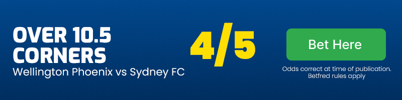 Over 10.5 corners in Wellington Phoenix vs Sydney FC at 4-5