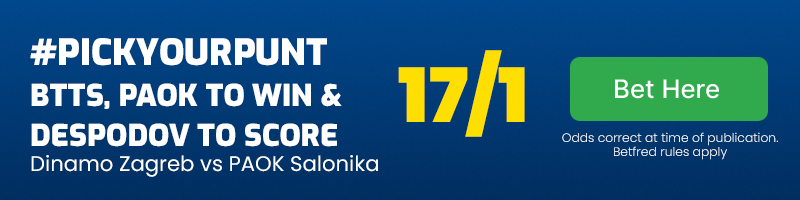 #PickYourPunt in Dinamo Zagreb vs PAOK Salonika at 17-1