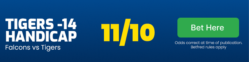 Leicester Tigers -14 handicap at 11/10