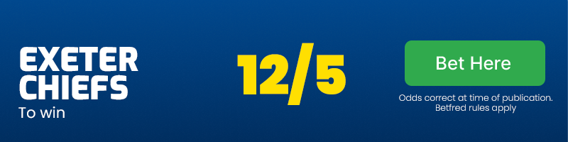 Exeter Chiefs to win at 12/5