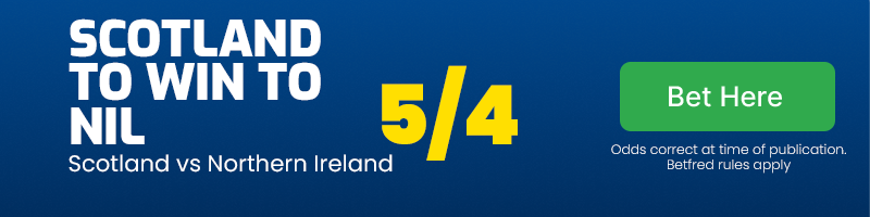Scotland to win to nil at 5/4