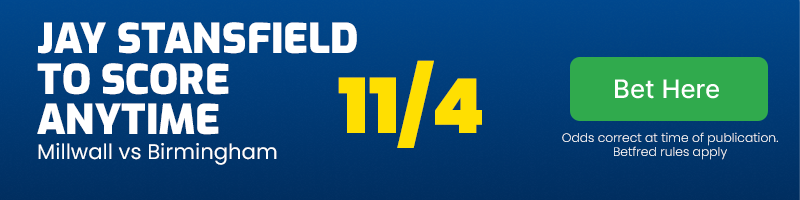 Jay Stansfield to score anytime at 11/4