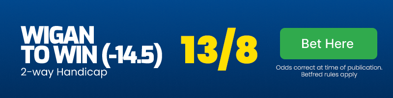 Wigan to win -14.5 v Leigh @ 13/8