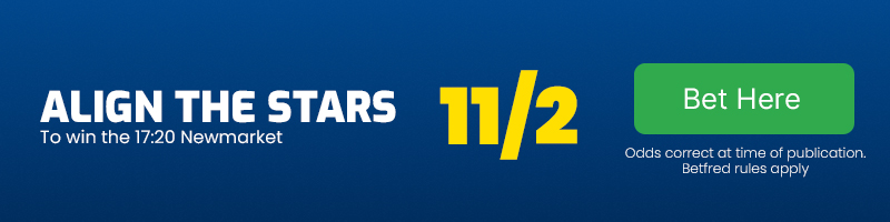 Align The Stars to win the 17.20 Newmarket at 11-2