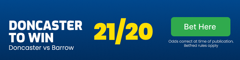 Doncaster to win at 21/20