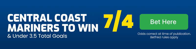 Central Coast Mariners to beat Melbourne Victory & under 3.5 total goals at 7-4