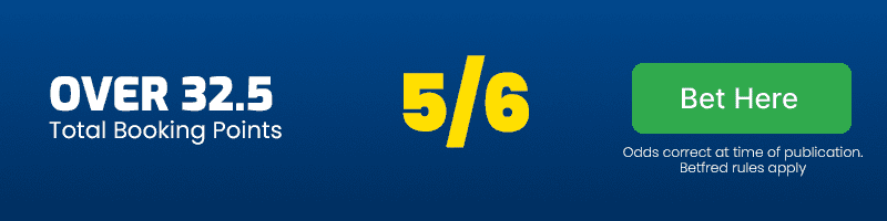 Over 32.5 total booking points in Las Palmas vs Alaves at 5-6