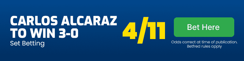 Alcaraz to win 3-0 at 4-11